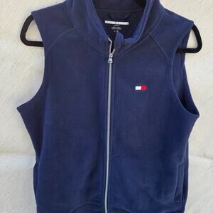 Tommy Hilfiger Sport fleece vest, women's Navy blue zip up, size L